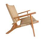 Πολυθρόνα Crosy pakoworld teak ξύλο σε φυσική απόχρωση 71x81x75εκ