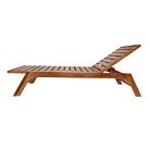 Ξαπλώστρα Melop pakoworld teak ξύλο σε φυσική απόχρωση 200x70x35εκ