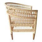 Πολυθρόνα Necorian paakoworld teak ξύλο με pe rattan σε φυσική απόχρωση και λευκό μαξιλάρι 80x70x87εκ