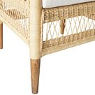 Πολυθρόνα Necorian paakoworld teak ξύλο με pe rattan σε φυσική απόχρωση και λευκό μαξιλάρι 80x70x87εκ