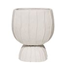 ΓΛΑΣΤΡΑ FIBERCLAY ΜΠΩΛ ΜΕ ΒΑΣΗ ΕΚΡΟΥ / ΡΑΒΔΩΣΕΙΣ - 32x32x45cm