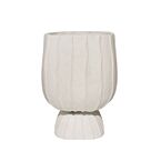 ΓΛΑΣΤΡΑ FIBERCLAY ΜΠΩΛ ΜΕ ΒΑΣΗ ΕΚΡΟΥ/ΡΑΒΔΩΣΕΙΣ - 32.5x32.5x39.5cm