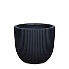 ΓΛΑΣΤΡΑ FIBERCLAY LARGE ΜΑΥΡΟ ΣΤΡΟΓΓΥΛΟ ΚΑΘΕΤΕΣ ΡΑΒΔΩΣΕΙΣ - Φ41x37cm