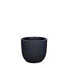 ΚΑΣΠΩ FIBERCLAY SMALL ΜΑΥΡΟ ΣΤΡΟΓΓΥΛΟ ΚΑΘΕΤΕΣ ΡΑΒΔΩΣΕΙΣ - Φ20x25cm