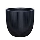 ΓΛΑΣΤΡΑ FIBERCLAY XLARGE ΜΑΥΡΟ ΣΤΡΟΓΓΥΛΟ ΚΑΘΕΤΕΣ ΡΑΒΔΩΣΕΙΣ - Φ49x47cm