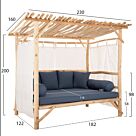 ΚΑΝΑΠΕΣ ΕΞΩΤ. ΧΩΡΟΥ ΜΕ ΣΚΙΑΣΤΡΟ & ΚΟΥΡΤΙΝΕΣ FB96110 ΚΛΑΔΙΑ TEAK-ΜΠΛΕ ΜΑΞΙΛΑΡΙΑ