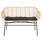ΚΑΝΑΠΕΣ ΜΑΥΡΟ ΜΕΤΑΛΛΟ-ΜΠΕΖ ΣΥΝΘ.RATTAN 120x62x80Υεκ.