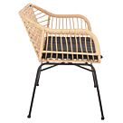 ΚΑΝΑΠΕΣ ΜΑΥΡΟ ΜΕΤΑΛΛΟ-ΜΠΕΖ ΣΥΝΘ.RATTAN 120x62x80Υεκ.