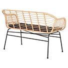 ΚΑΝΑΠΕΣ ΜΑΥΡΟ ΜΕΤΑΛΛΟ-ΜΠΕΖ ΣΥΝΘ.RATTAN 120x62x80Υεκ.