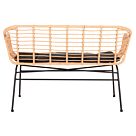 ΚΑΝΑΠΕΣ ΜΑΥΡΟ ΜΕΤΑΛΛΟ-ΜΠΕΖ ΣΥΝΘ.RATTAN 120x62x80Υεκ.
