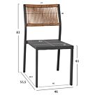 ΚΑΡΕΚΛΑ ΑΛΟΥΜΙΝΙΟΥ ΑΝΘΡΑΚΙ ΜΕ RATTAN ΚΑΙ TEXTLINE 46x55,5x83Υ εκ.