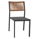 ΚΑΡΕΚΛΑ ΑΛΟΥΜΙΝΙΟΥ ΑΝΘΡΑΚΙ ΜΕ RATTAN ΚΑΙ TEXTLINE 46x55,5x83Υ εκ.