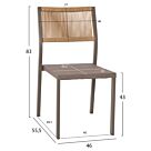 ΚΑΡΕΚΛΑ ΑΛΟΥΜΙΝΙΟΥ ΣΑΜΠΑΝΙ ΜΕ RATTAN & TEXTLINE 46x55,5x83Υ εκ.