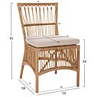 ΚΑΡΕΚΛΑ RATTAN ΣΕ ΦΥΣΙΚΟ-ΜΑΞΙΛΑΡΙ ΣΕ ΛΕΥΚΟ 53x58x91Υεκ.