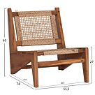 ΚΑΡΕΚΛΑ LOUNGE ΞΥΛΟ TEAK ΣΕ ΦΥΣΙΚΟ--ΣΥΝΘ.ΣΧΟΙΝΙ ΜΠΕΖ 55,5x74x65Υεκ.