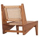 ΚΑΡΕΚΛΑ LOUNGE ΞΥΛΟ TEAK ΣΕ ΦΥΣΙΚΟ--ΣΥΝΘ.ΣΧΟΙΝΙ ΜΠΕΖ 55,5x74x65Υεκ.