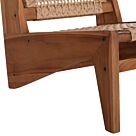 ΚΑΡΕΚΛΑ LOUNGE ΞΥΛΟ TEAK ΣΕ ΦΥΣΙΚΟ--ΣΥΝΘ.ΣΧΟΙΝΙ ΜΠΕΖ 55,5x74x65Υεκ.