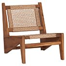 ΚΑΡΕΚΛΑ LOUNGE ΞΥΛΟ TEAK ΣΕ ΦΥΣΙΚΟ--ΣΥΝΘ.ΣΧΟΙΝΙ ΜΠΕΖ 55,5x74x65Υεκ.