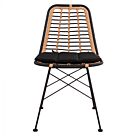 ΚΑΡΕΚΛΑ ΜΕΤΑΛΛΙΚΗ ΜΕ WICKER ΜΑΥΡΟ ΜΠΕΖ 46x59x83Υ εκ.