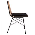 ΚΑΡΕΚΛΑ ΜΕΤΑΛΛΙΚΗ ΜΕ WICKER ΜΑΥΡΟ ΜΠΕΖ 46x59x83Υ εκ.