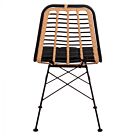 ΚΑΡΕΚΛΑ ΜΕΤΑΛΛΙΚΗ ΜΕ WICKER ΜΑΥΡΟ ΜΠΕΖ 46x59x83Υ εκ.
