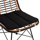 ΚΑΡΕΚΛΑ ΜΕΤΑΛΛΙΚΗ ΜΕ WICKER ΜΑΥΡΟ ΜΠΕΖ 46x59x83Υ εκ.