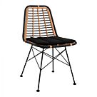 ΚΑΡΕΚΛΑ ΜΕΤΑΛΛΙΚΗ ΜΕ WICKER ΜΑΥΡΟ ΜΠΕΖ 46x59x83Υ εκ.
