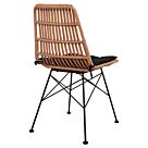 ΚΑΡΕΚΛΑ ΜΕΤΑΛΛΙΚΗ ΜΕ ΜΑΞΙΛΑΡΙ ΜΕ WICKER ΜΠΕΖ 47x58x84,5Υ εκ.