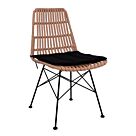 ΚΑΡΕΚΛΑ ΜΕΤΑΛΛΙΚΗ ΜΕ ΜΑΞΙΛΑΡΙ ΜΕ WICKER ΜΠΕΖ 47x58x84,5Υ εκ.