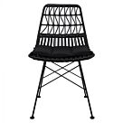 ΚΑΡΕΚΛΑ ΜΕΤΑΛΛΙΚΗ ΜΕ ΜΑΞΙΛΑΡΙ ΜΕ WICKER ΜΑΥΡΟ 48x60x83,5Υ εκ