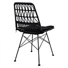ΚΑΡΕΚΛΑ ΜΕΤΑΛΛΙΚΗ ΜΕ ΜΑΞΙΛΑΡΙ ΜΕ WICKER ΜΑΥΡΟ 48x60x83,5Υ εκ