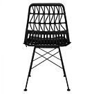 ΚΑΡΕΚΛΑ ΜΕΤΑΛΛΙΚΗ ΜΕ ΜΑΞΙΛΑΡΙ ΜΕ WICKER ΜΑΥΡΟ 48x60x83,5Υ εκ