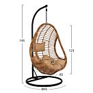 ΚΡΕΜΑΣΤΗ ΠΟΛΥΘΡΟΝΑ ΦΩΛΙΑ ΜΕ WICKER & ΜΑΞΙΛΑΡΙΑ ΜΠΕΖ Φ95Χ195Υ εκ.