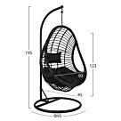 ΚΡΕΜΑΣΤΗ ΠΟΛΥΘΡΟΝΑ ΦΩΛΙΑ ΜΕ ΜΑΥΡΟ WICKER & ΜΑΞΙΛΑΡΙΑ Φ95Χ195Υ εκ.