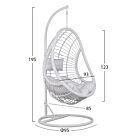ΚΡΕΜΑΣΤΗ ΠΟΛΥΘΡΟΝΑ ΦΩΛΙΑ ΜΕ ΛΕΥΚΟ WICKER & ΜΑΞΙΛΑΡΙΑ Φ95Χ195Υ εκ.