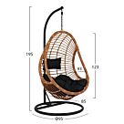 ΚΡΕΜΑΣΤΗ ΠΟΛΥΘΡΟΝΑ ΦΩΛΙΑ ΜΕ ΜΠΕΖ WICKER & ΜΑΥΡΑ ΜΑΞΙΛΑΡΙΑ Φ95Χ195Υ εκ.