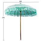 ΟΜΠΡΕΛΑ ΜΑΚΡΑΜΕ ΤΙΡΚΟΥΑΖ ΞΥΛO TEAK ΣΚΕΛΕΤΟΣ Φ200X250