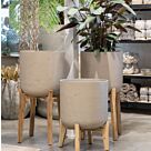 Γλάστρα Patt XL (Feet High), W 32 x H 43,5 Με Βάση Ξύλο