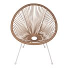 ΠΟΛΥΘΡΟΝΑ ACAPULCO Τ. ΦΩΛΙΑ ΜΕΤΑΛΛΟ ΛΕΥΚΟ ΜΕ TWISTED WICKER 70x73x79 εκ.