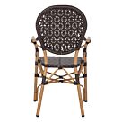 ΠΟΛΥΘΡΟΝΑ ΑΛΟΥΜΙΝΙΟΥ BAMBOO LOOK ΚΑΦΕ ΚΑΙ ΚΑΦΕ PE RATTAN 56x62x95Yεκ.