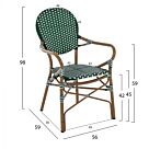 ΠΟΛΥΘΡΟΝΑ ΑΛΟΥΜΙΝΙΟΥ BAMBOO LOOK ΜΕ WICKER ΛΕΥΚΟ ΠΡΑΣΙΝΟ 56x59x98 εκ.