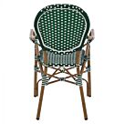 ΠΟΛΥΘΡΟΝΑ ΑΛΟΥΜΙΝΙΟΥ BAMBOO LOOK ΜΕ WICKER ΛΕΥΚΟ ΠΡΑΣΙΝΟ 56x59x98 εκ.