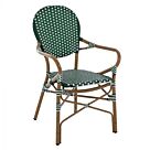 ΠΟΛΥΘΡΟΝΑ ΑΛΟΥΜΙΝΙΟΥ BAMBOO LOOK ΜΕ WICKER ΛΕΥΚΟ ΠΡΑΣΙΝΟ 56x59x98 εκ.