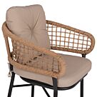ΠΟΛΥΘΡΟΝΑ ΑΛΟΥΜΙΝΙΟΥ DARK GREY ΕΠΑΓΓΕΛΜ. RATTAN ΜΑΞΙΛΑΡΙ ΜΠΕΖ 60x56x84 εκ.