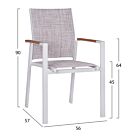 ΠΟΛΥΘΡΟΝΑ ΑΛΟΥΜΙΝΙΟΥ ΛΕΥΚΗ ΜΕ ΓΚΡΙ TEXTILENE & POLYWOOD 56x57x90Υ εκ.