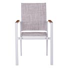 ΠΟΛΥΘΡΟΝΑ ΑΛΟΥΜΙΝΙΟΥ ΛΕΥΚΗ ΜΕ ΓΚΡΙ TEXTILENE & POLYWOOD 56x57x90Υ εκ.