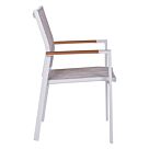 ΠΟΛΥΘΡΟΝΑ ΑΛΟΥΜΙΝΙΟΥ ΛΕΥΚΗ ΜΕ ΓΚΡΙ TEXTILENE & POLYWOOD 56x57x90Υ εκ.