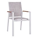 ΠΟΛΥΘΡΟΝΑ ΑΛΟΥΜΙΝΙΟΥ ΛΕΥΚΗ ΜΕ ΓΚΡΙ TEXTILENE & POLYWOOD 56x57x90Υ εκ.