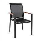 ΠΟΛΥΘΡΟΝΑ ΑΛΟΥΜΙΝΙΟΥ ΓΚΡΙ ΜΕ TEΧ/NE ΜΑΥΡΟ & POLYWOOD 55x60x90Υεκ.