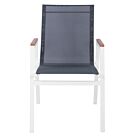 ΠΟΛΥΘΡΟΝΑ ΑΛΟΥΜΙΝΙΟΥ ΛΕΥΚΗ ΜΕ TEXTILENE ΓΚΡΙ & POLYWOOD 53x67x87 cm
